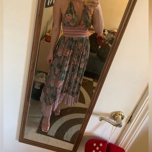 Buckle Halter Tie Dress